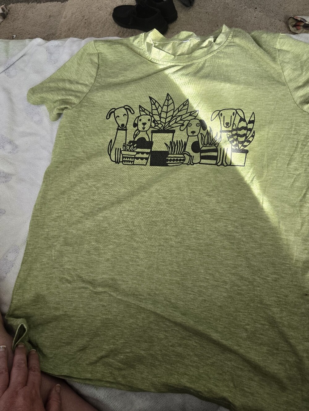 Dogs And Plants Green Medium T Shirt